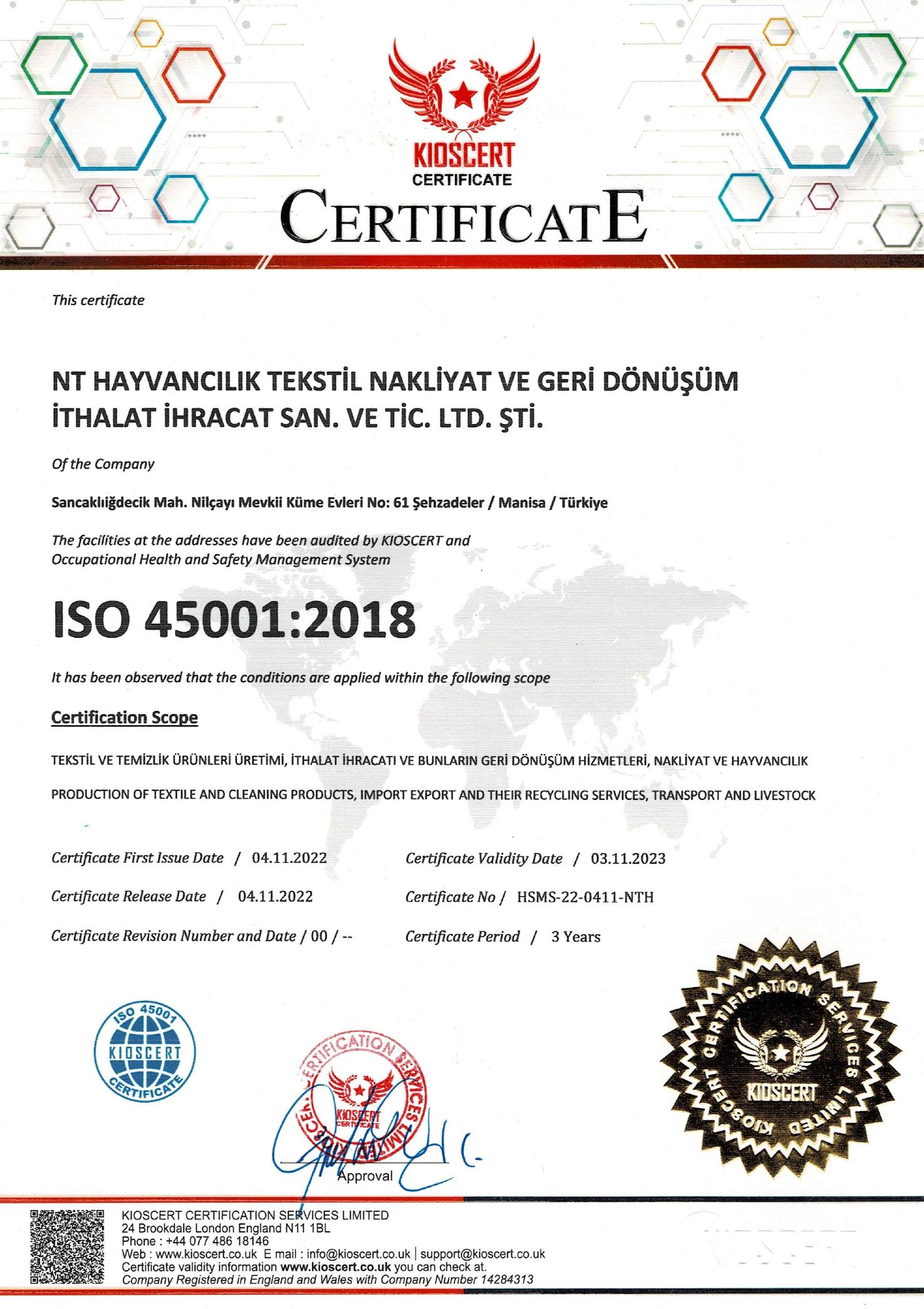 Natural Ticaret belge NT-HAYVANCILIK-45